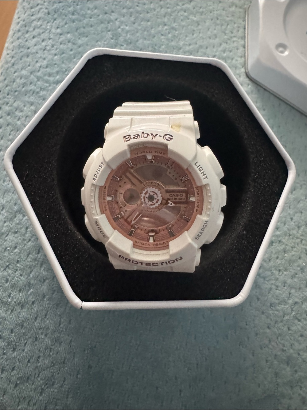 Casio Baby-G White Watch with Rose Gold Dial